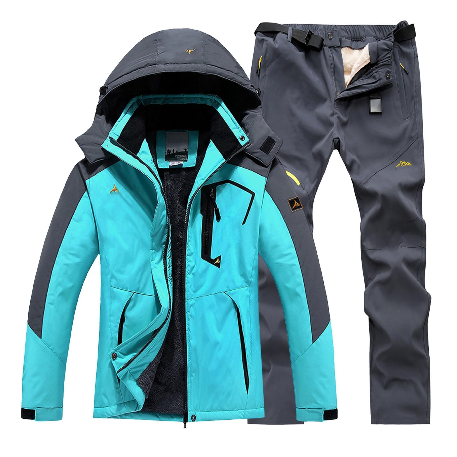 Trajes de esquí para hombre de invierno 2 piezas conjuntos de snowboard traje térmico al aire libre ropa de esquí cálida chaqueta y pantalones traje de nieve traje de esquí a prueba de