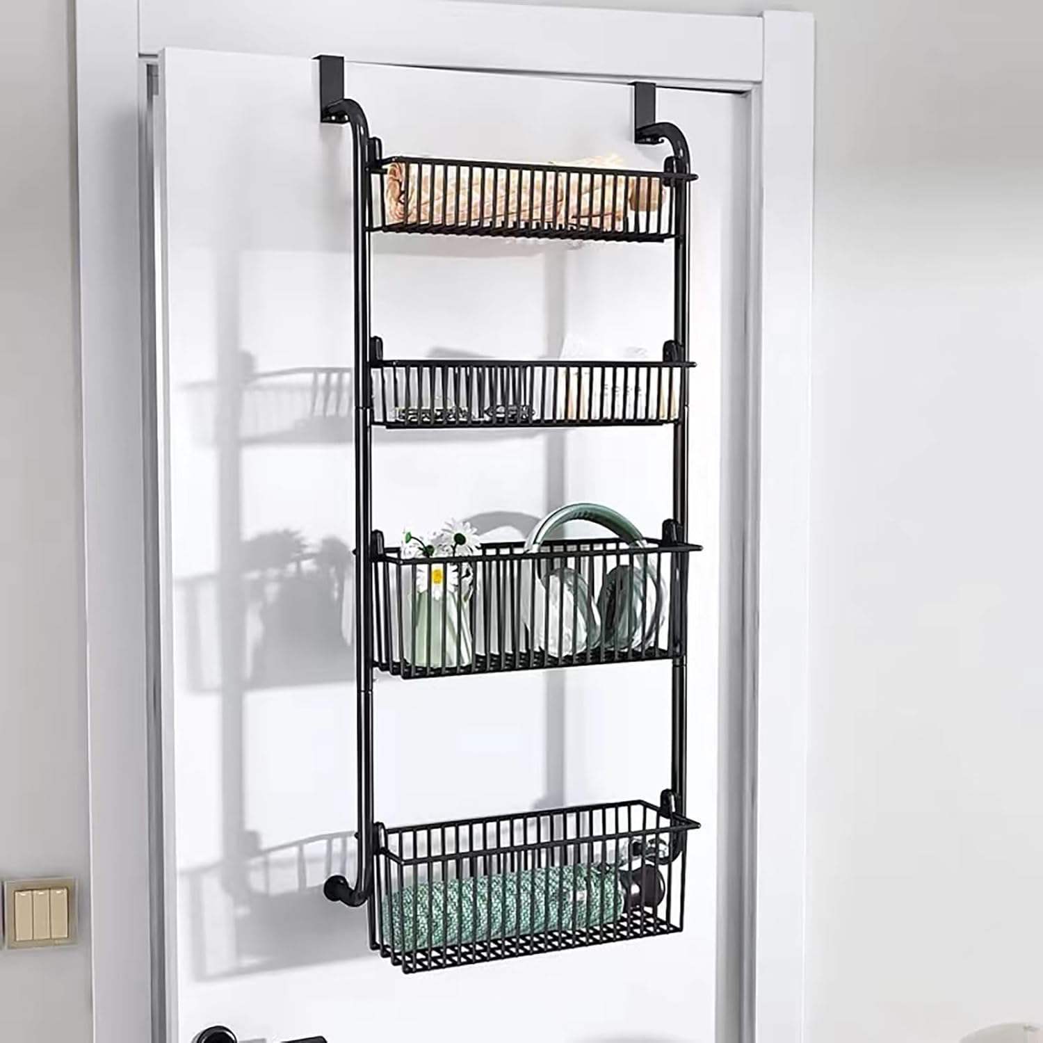 JHDXL 4/6-Tier Over The Door Organizer, Pantry Organization and Storage, Bathroom Organizers and Storage, for Small Space, Bathroom, Kitchen, Laundry(43 * 16.5 * 106cm/17 * 6.5 * 42in)