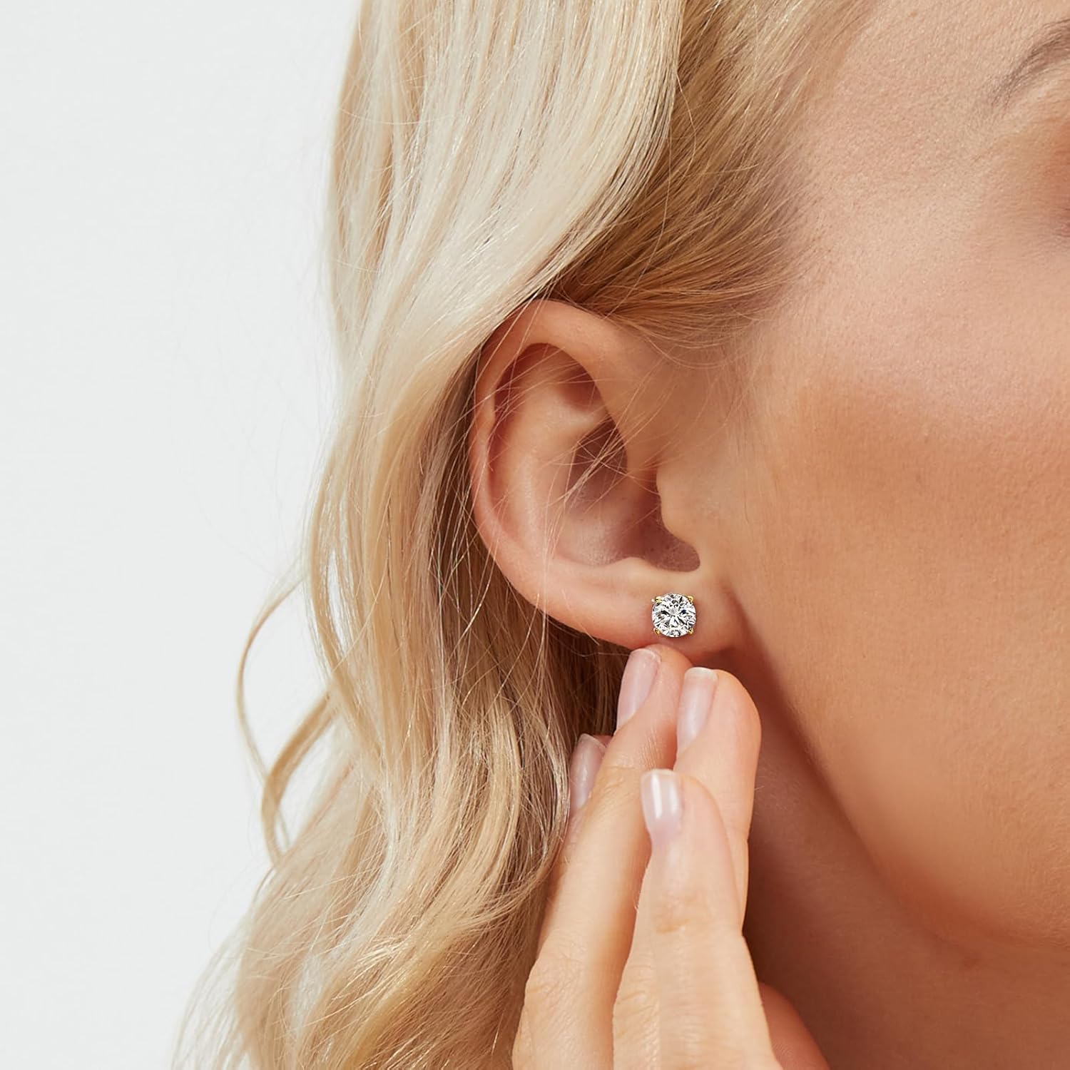 Gemsme 5 Pairs Princess Cut Cubic Zirconia Stud Earrings for Women/Men - 18K Gold Plated Hypoallergenic 3-7mm Square Clear CZ Earring Set - Image 6