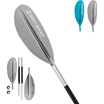 SPINERA Kayak Paddle Classic 240 cm - 4-Piece Aluminium Shaft, PP + 40% FG Striker Blade, Can be Dismantled &amp; Lightweight - F