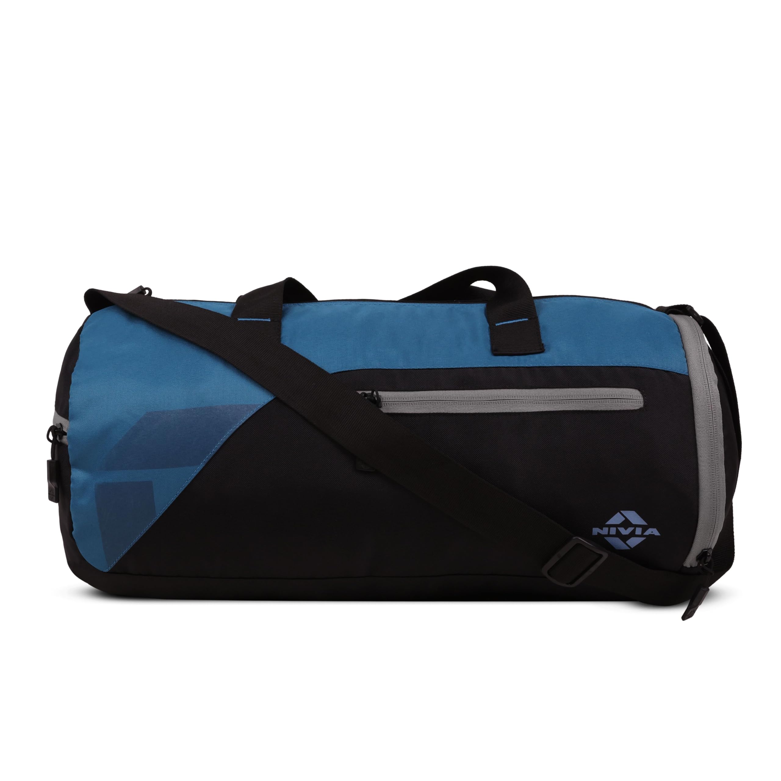 Fuse Gym Duffle Bag for Men and Women, 25L Lightweight Training and Travel Bag with Shoe Compartment, Quick Access Pockets, and Adjustable Strap, Designed for Athletes, Travel (Black/Blue)-image-36