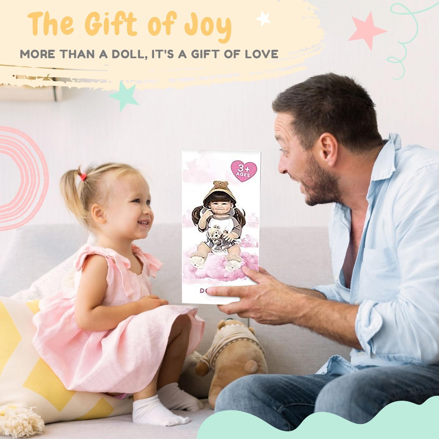 DOLLHOOD Reborn Baby Dolls - 18-Inch Lifelike Realistic Full Realistic Vinyl Silicone Baby Doll with Movable Arms and Legs Complete with Accessories Great Gift for Kids (Noah James)