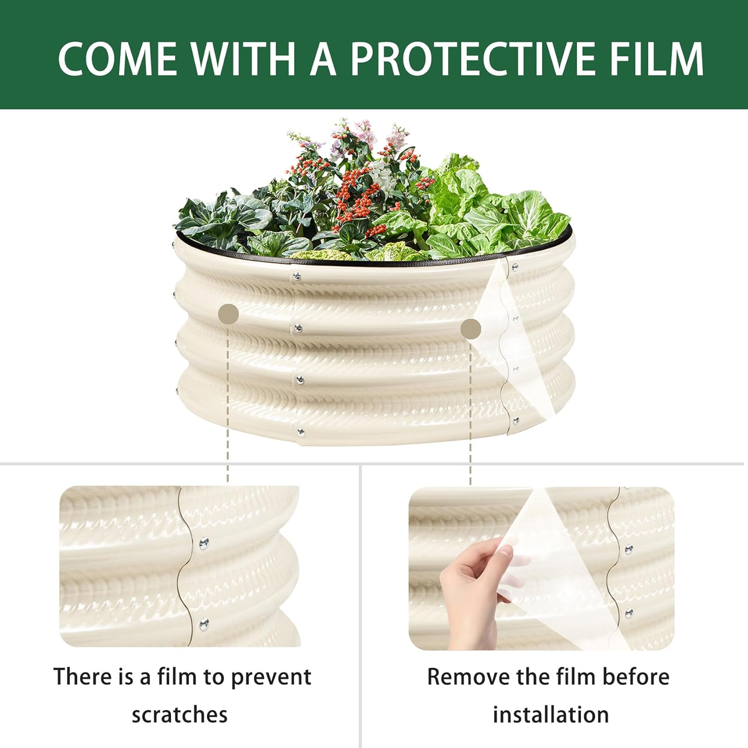 Gartist 2 Pcs 2x2X1 FT Round Galvanized Raised Garden Bed Kit, Black Outdoor Planter Garden Bed, Metal Raised Box for Vegetables, Fruits, Flowers & Herbs