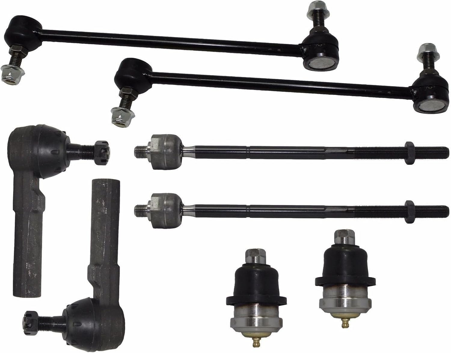 PartsW - 8 Pcs Steering & Suspension Kit Front Inner and Outer Tie Rod Ends Lower Ball Joints Front Sway Bar End Links