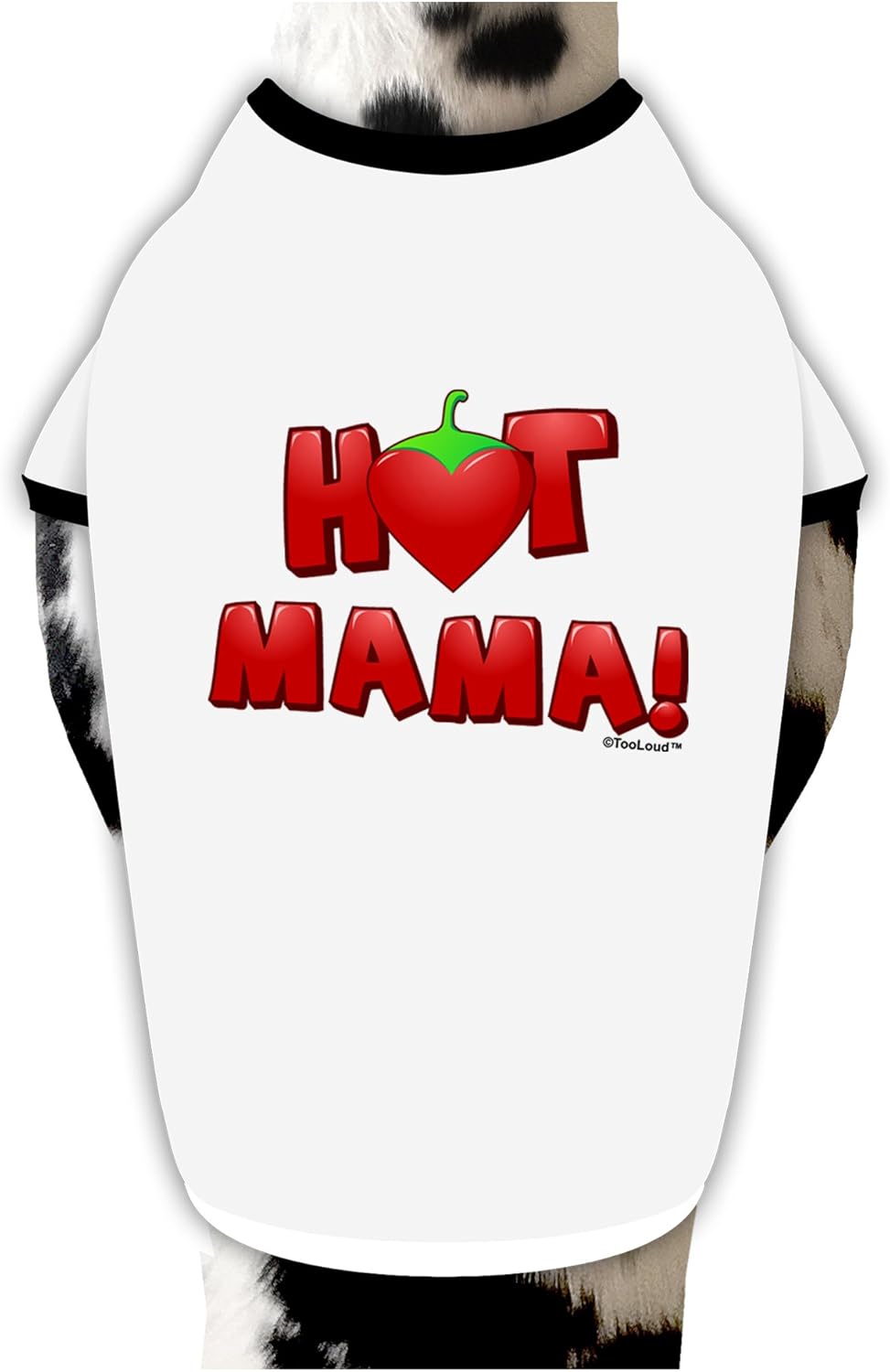 TOOLOUD Hot Mama Chili Heart Cotton Dog Shirt White with Black XL