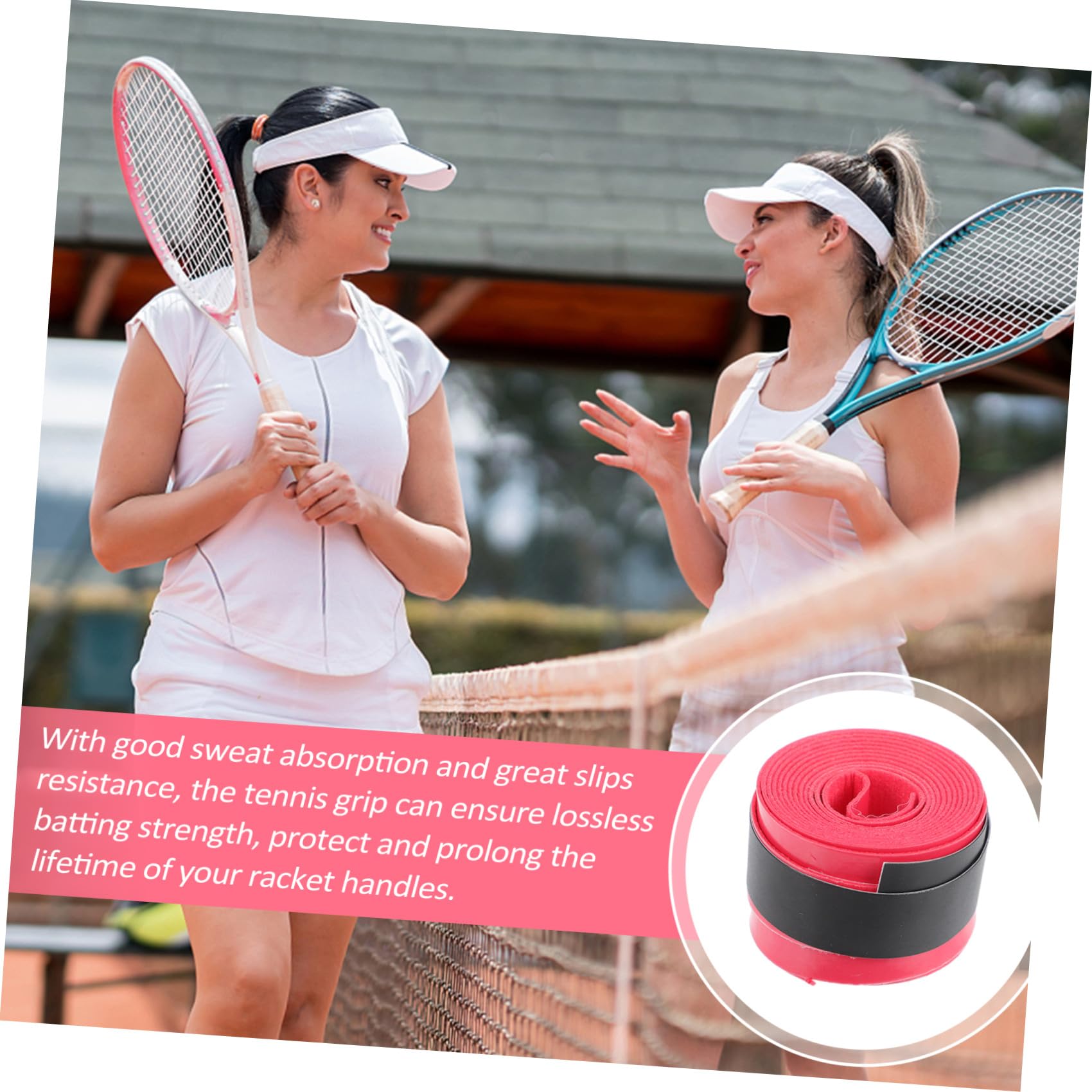 Toyvian Cintas Antideslizantes Material PU Resistente 60 Absorción de Sudor, y Diseño Ergonómico para Deportistas. para Raquetas de Tenis y Bádminton