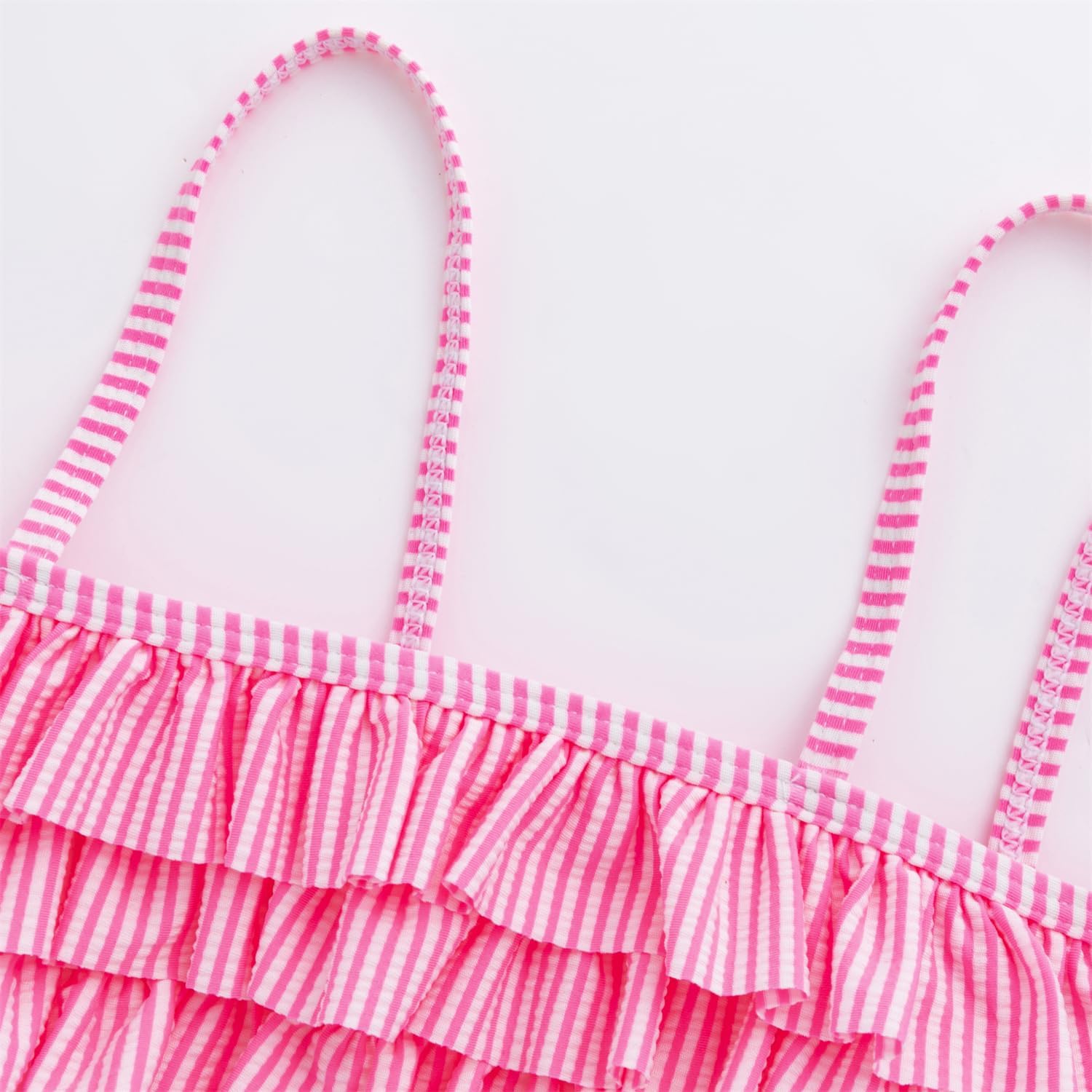 LIZENS Girls Two Piece Striped Bikini Set Swimwear Flounce Ruffle Trim 2-12Years Beach Bathing Swimsuit - Image 4