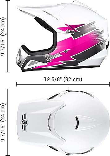 Miniatura 9 de AHR Casco de motocross DOT para jóvenes y niños, casco de motocross de cara completa para motocicleta, ATV y bicicleta de montaña, modelo H-VEN12