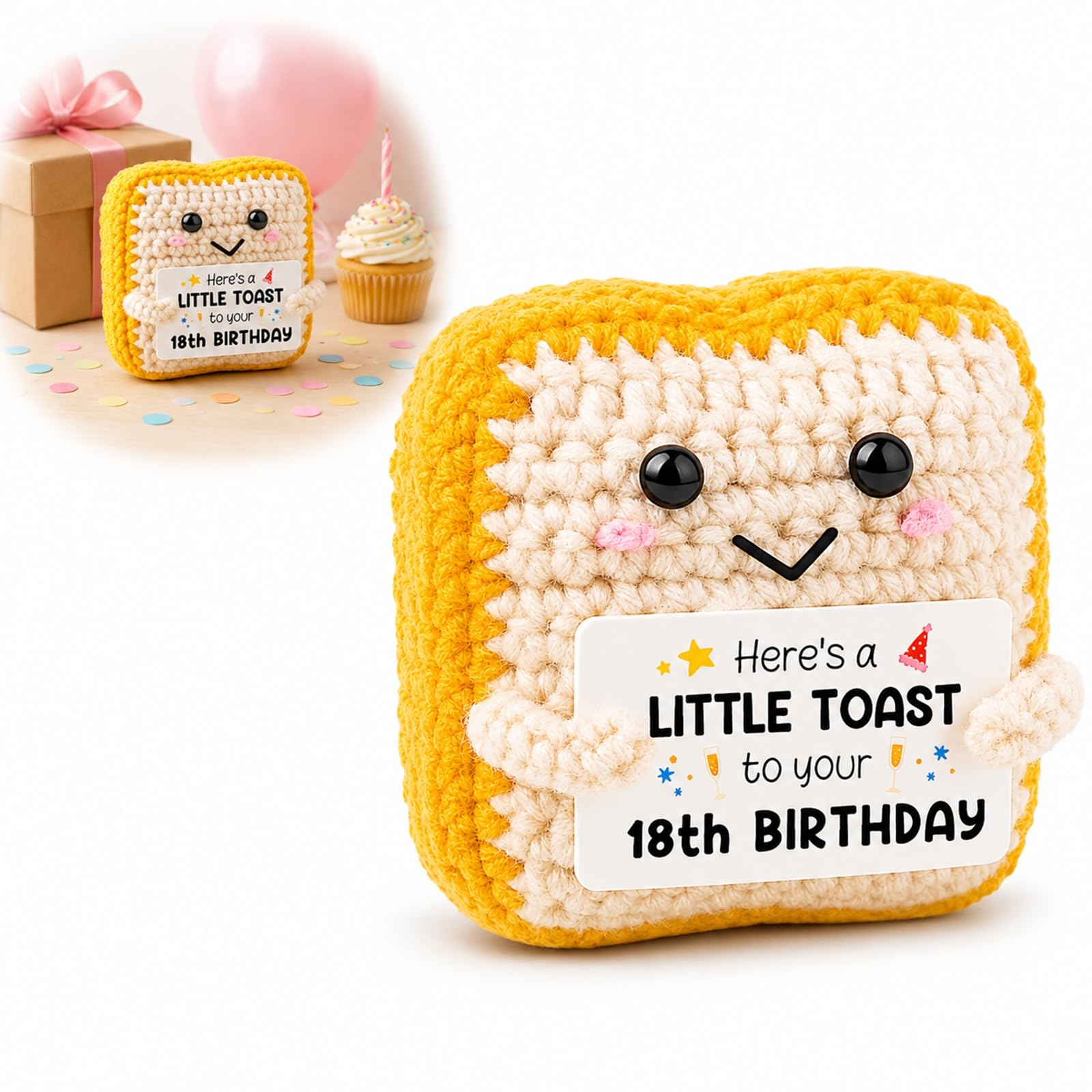 18th Birthday Crochet Toast Keepsake with Celebration Card โ image 1