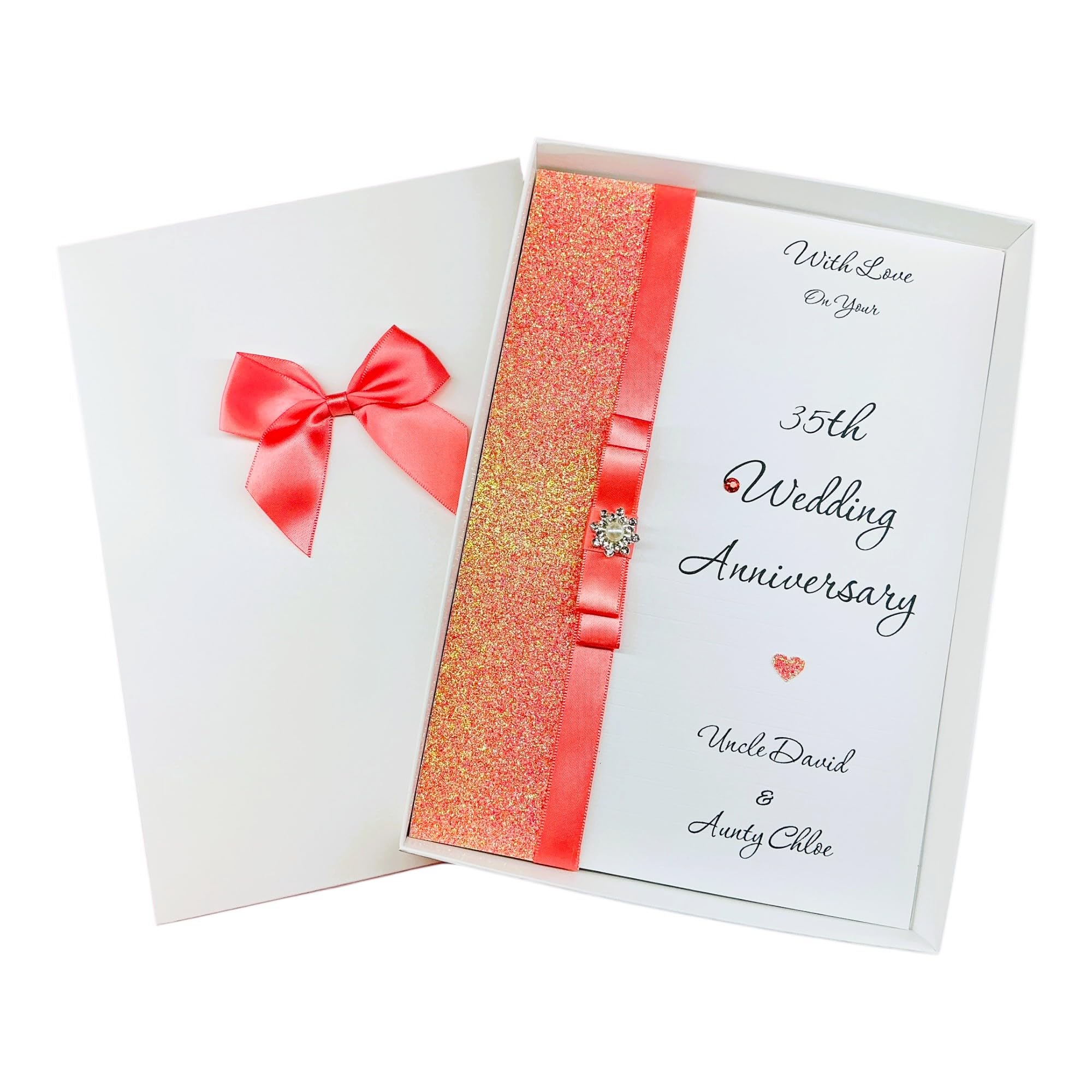 Aunt & Uncle 35th Coral Wedding Anniversary Card - LB 194 โ image 1