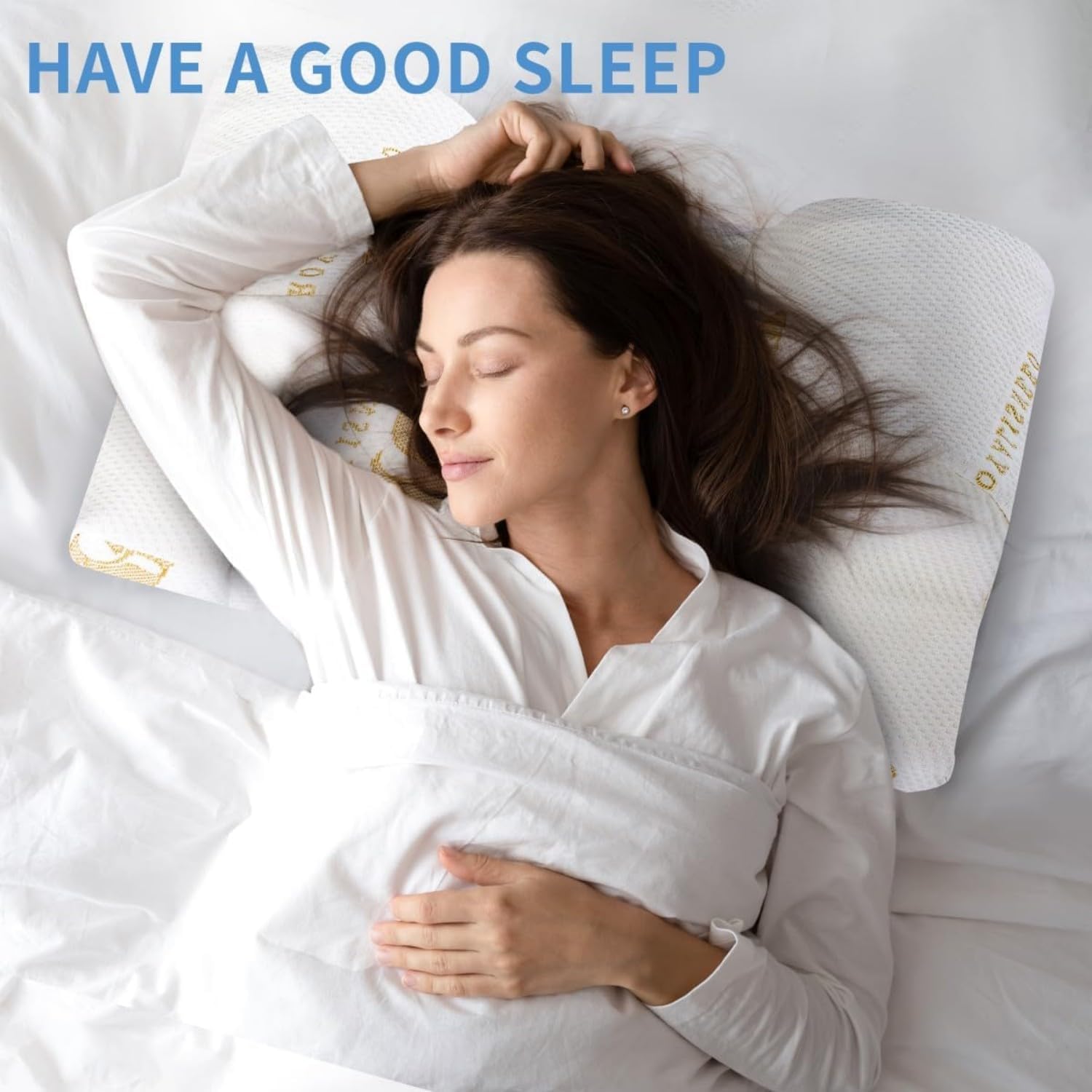 Royalisneeo Beauty Pillow, Face Pillow for Anti Aging & Anti Wrinkle, Memory Foam Back Sleep Training Pillow for Keep Head Straight (Standard)