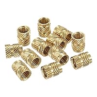 Vista 8 de uxcell Tuercas de inserción moleteadas, 60 piezas M2 x 0.236 in L x 0.138 in OD impresión 3D tuercas de latón roscadas hembra inserciones de latón