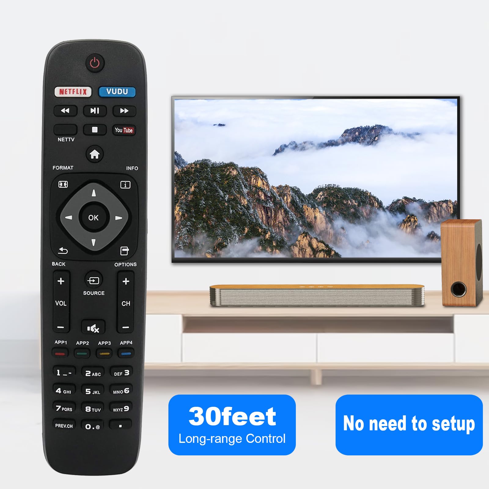 Amazon | 交換用リモコン Philips スマートテレビ NH500U NH500UW