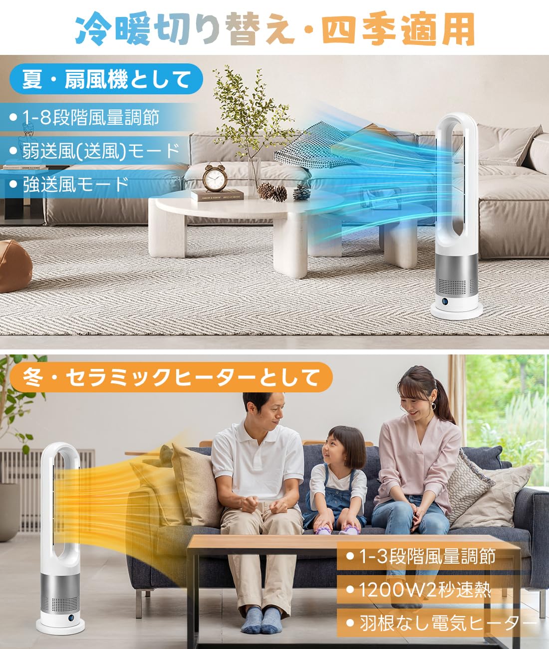 GHDVOP 扇風機 羽なし 静音 タワーファン セラミックヒーター 冷暖兼用 Amazon | GHDVOP 扇風機 羽なし 静音 タワーファン セラミック