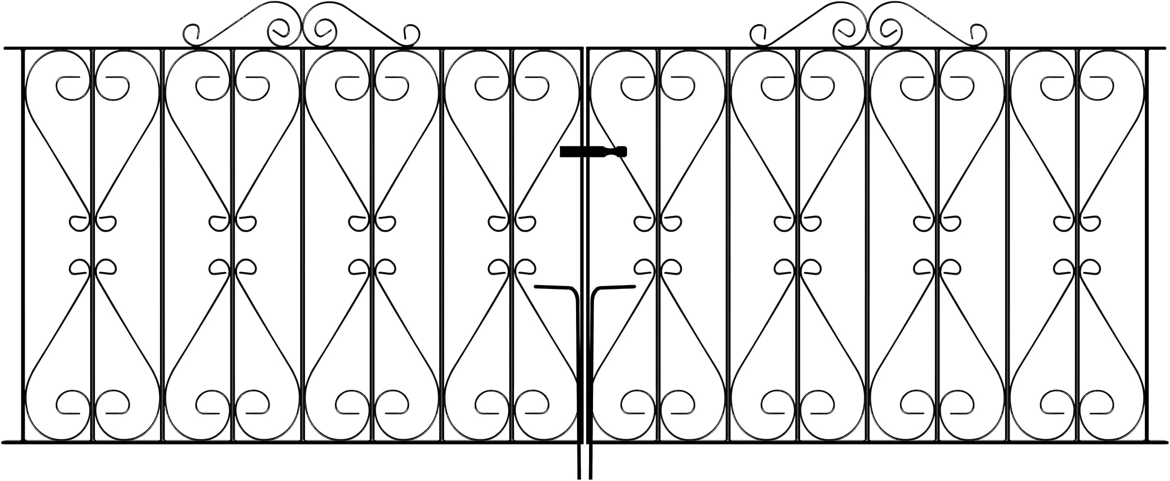 STIRLING Scroll Garden Gates 1220mm (4ft) GAP X 914mm H galvanised