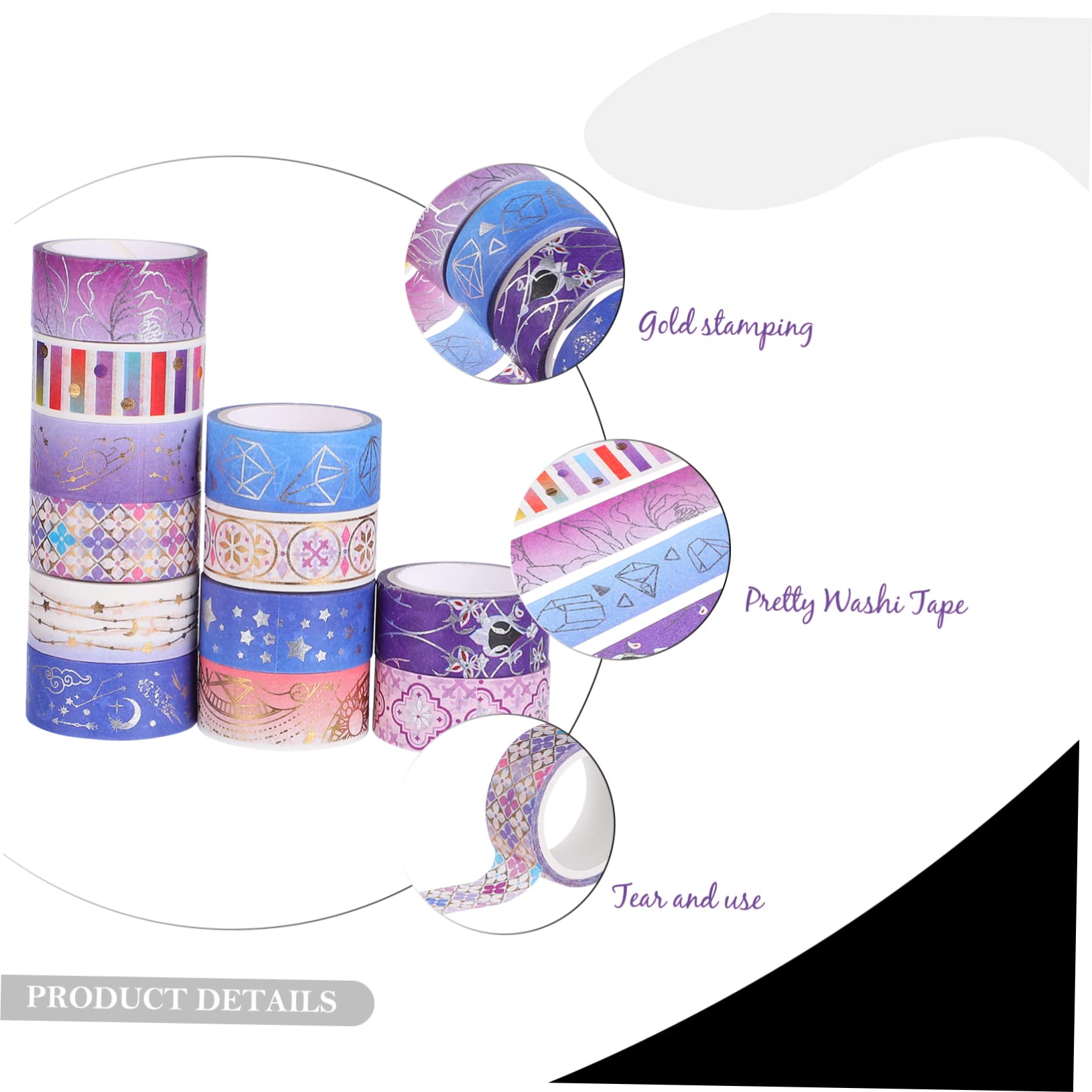 STOBOK 36rollen Dekoratives Washi Tape Stilvolles Klebeband Für -handwerke Scrapbooking Und Journaling Für Kreative Projekte Und Dekorationen