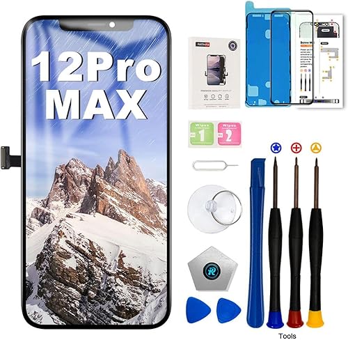 EFAITHFIX para iPhone 12 PRO MAX Reemplazo de pantalla LCD de 6.7 pulgadas, montaje de pantalla LCD, pantalla táctil 3D, digitalizador con