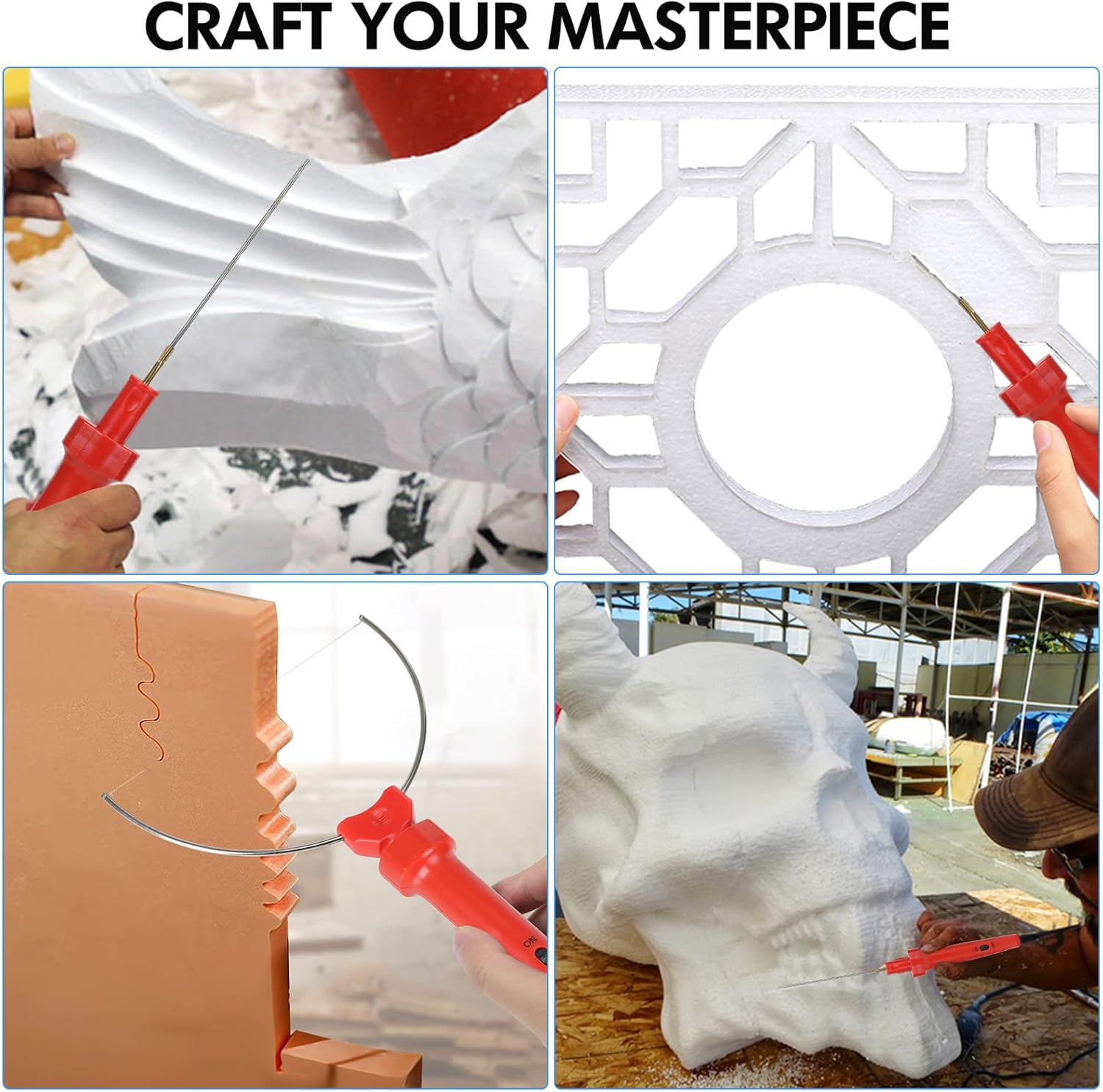 Foam Cutter Electric Styrofoam Cutting Tool Hot Wire Knife Foam Cutter Tool Set Styrofoam Cutter Electric Foam Cutting Tool for Foam Board, Pearl Cotton, EPP, KT Board Arts Handcraft DIY