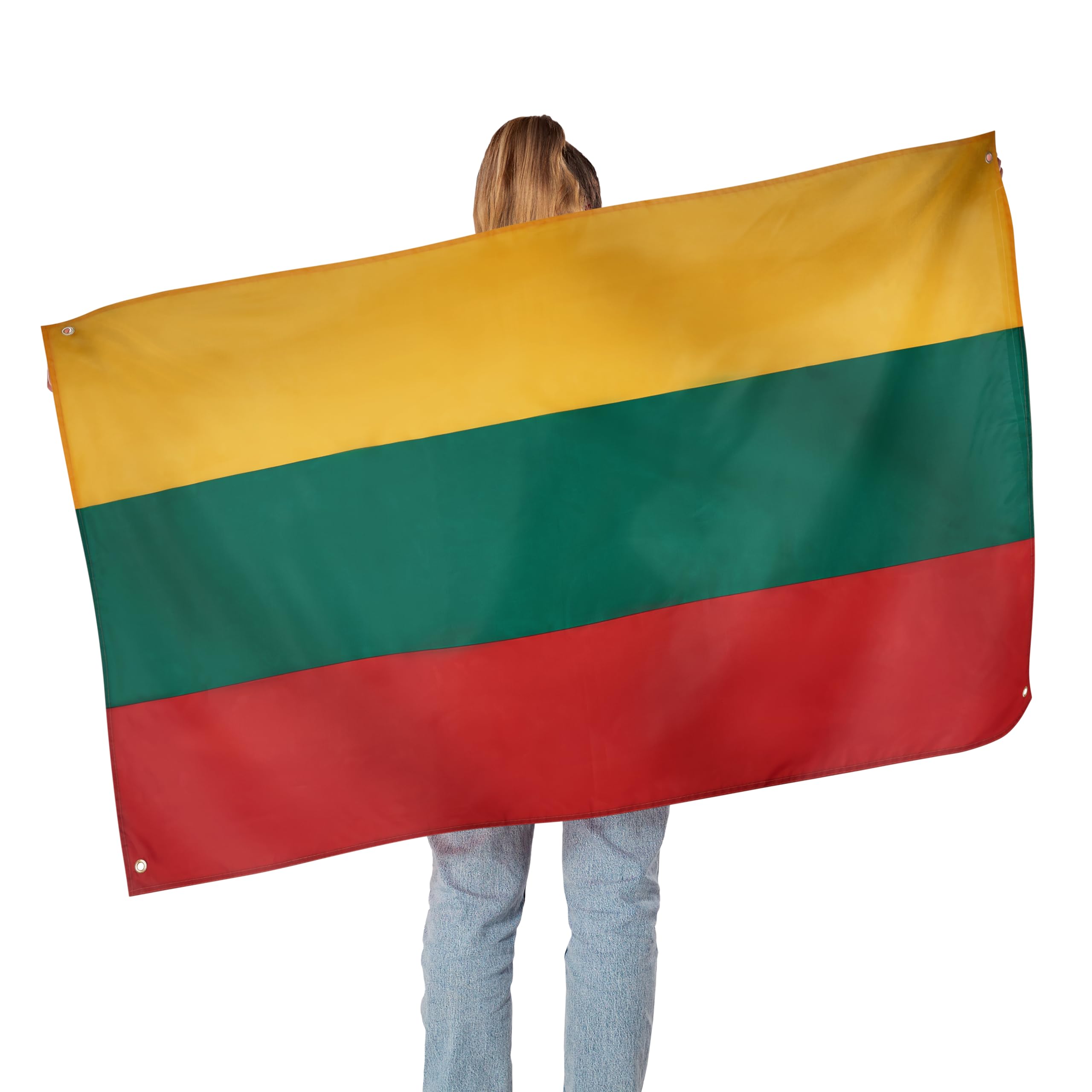 Runesol Lithuania flag, 91x152cm, 3ft x 5ft, 4 Grommets, Eyelet in Each Corner, Lithuanian Republic Premium Flag, Inside - Image 2