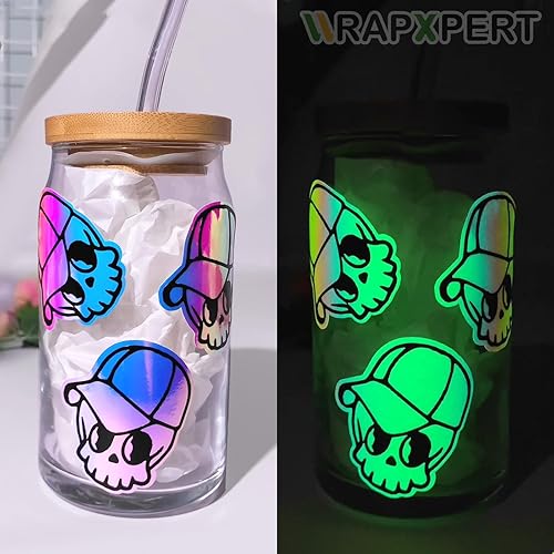 Miniatura 3 de WRAPXPERT Vinilo adhesivo permanente que brilla en la oscuridad, vinilo holográfico iridiscente, ópalo blanco brillante para envoltura, calcomanías,