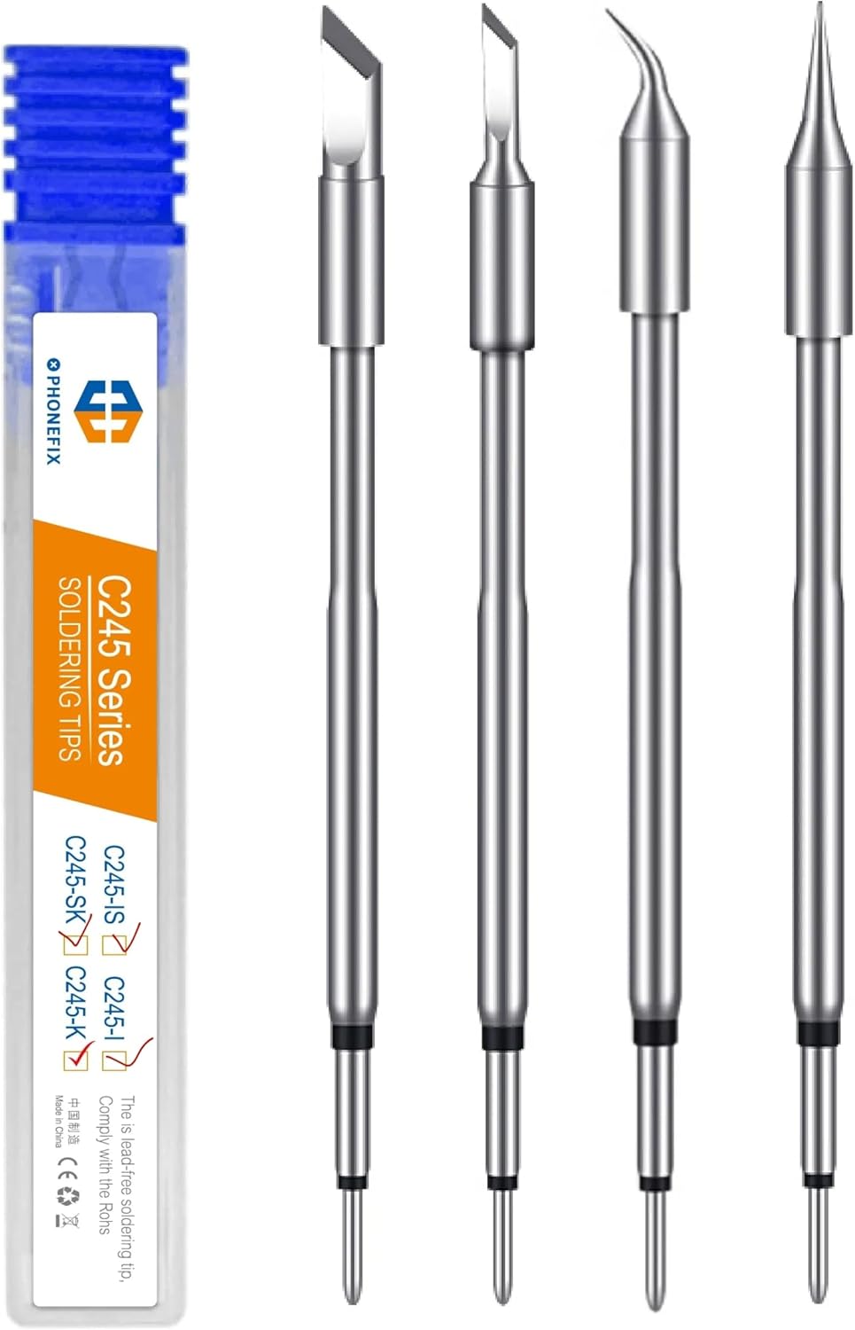 PHONEFIX C245 Series Universal Solder Iron Tips For JBC NT 245 Aixun Universal Welding Station Mobile Phone Motherboard Repair (C245-I/IS/K/SK)