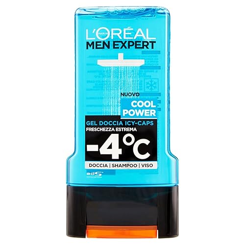 L'Oréal Paris Gel de ducha Men Expert Icy-Caps -39.2 F, potencia fría, 10.1 oz