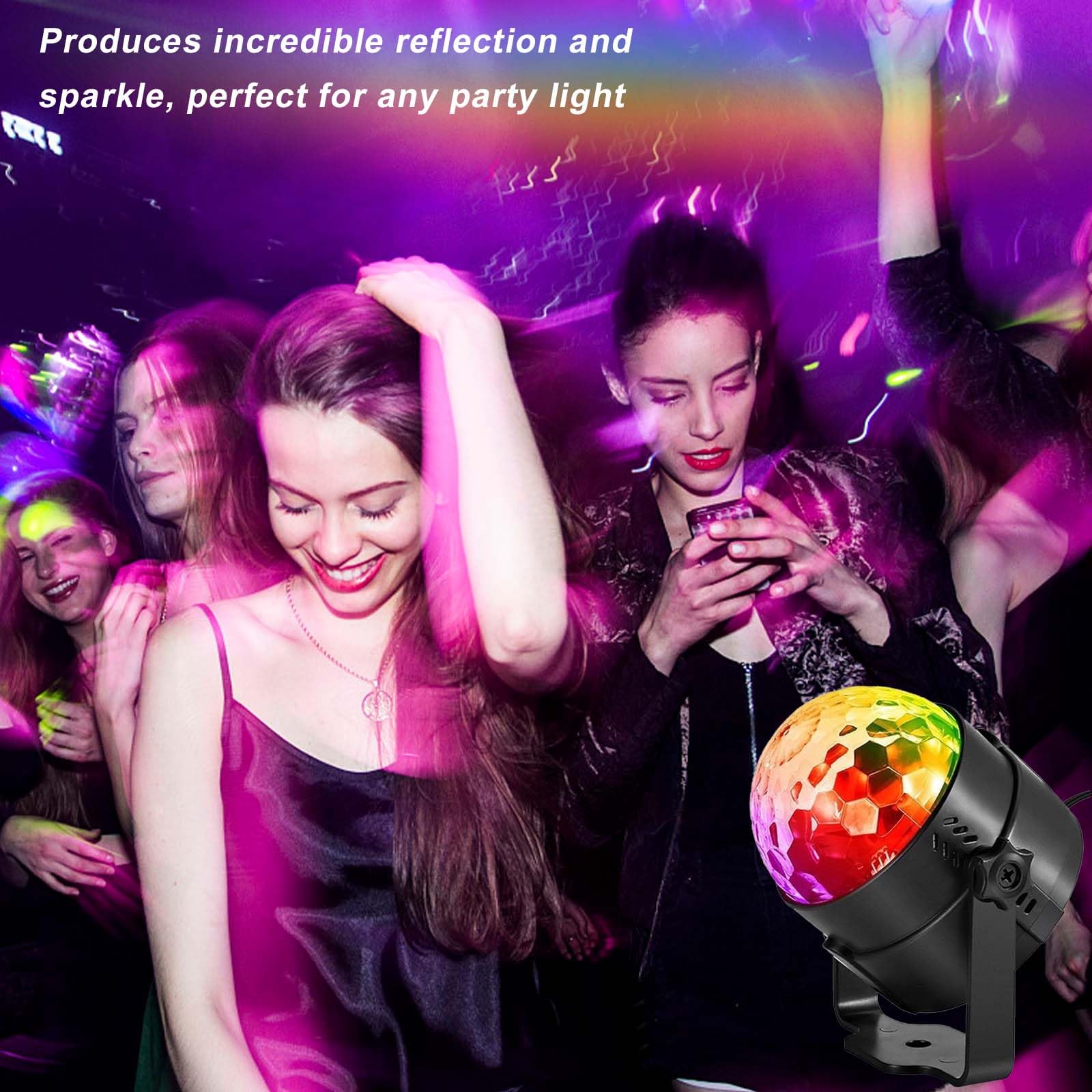Discobal, 360° roterende discobal, discolamp met meerkleurige led, discobal voor kinderen met bluetooth, muziekgestuurd en USB, feestlicht, klein, voor kinderen, Kerstmis, verjaardag