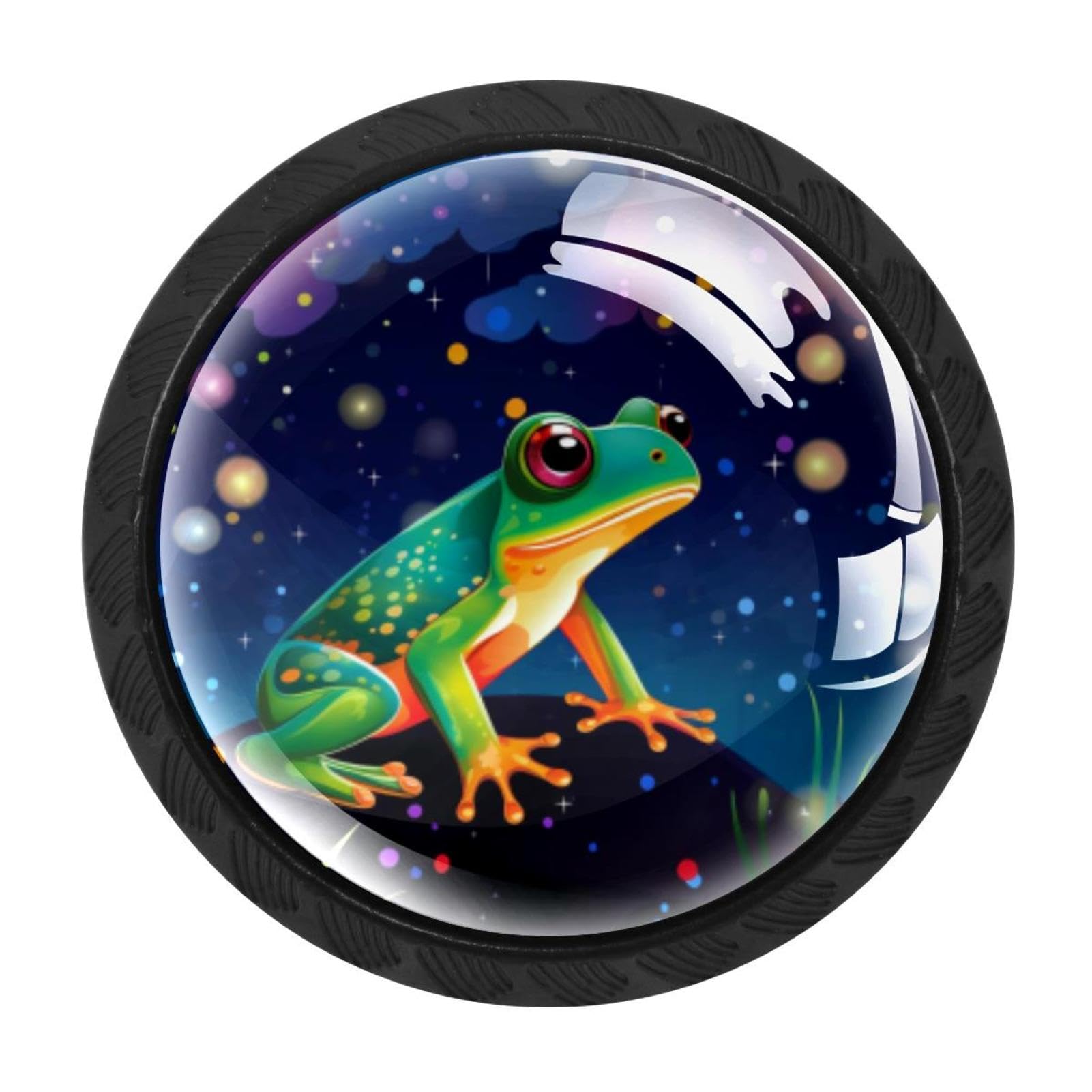Chenzzzz Multicolored 05 4 Pieces Starry Frog Kitchen Cabinet Knobs Drawer Knobs Dresser Knobs Black Knobs Drawer Pulls Dresser Drawer Handles Knobs For Dresser Drawers