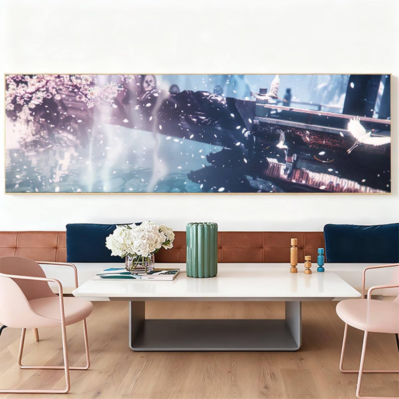 Diamentowe malowanie dla dorosłych, 5D diamentowe rysunki kwiaty wiśnia diament sztuka płatek duży obraz diamentowy, DIY DIY rzemiosło dorosłe, 150x50cm haft krzyżykowy diament płótno, dekoracja