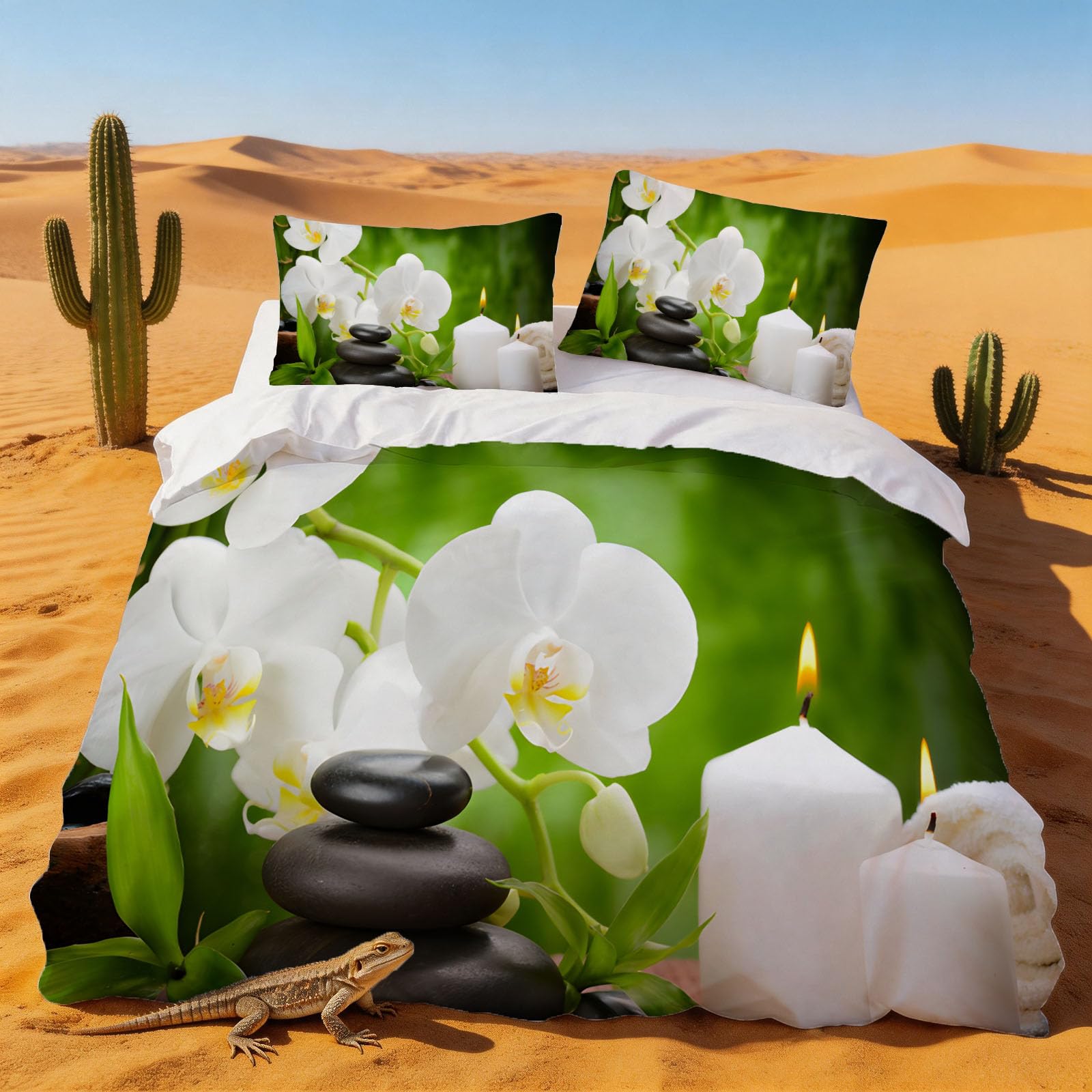 Housse de couette orchidée 240x260 facile à laver pour lit adulte deux personnes