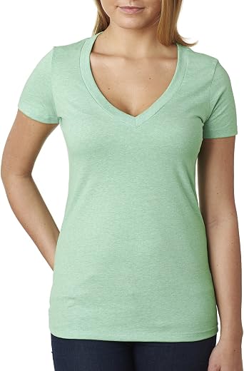 Next Level Apparel Womens CVC Deep V-Neck T-Shirt