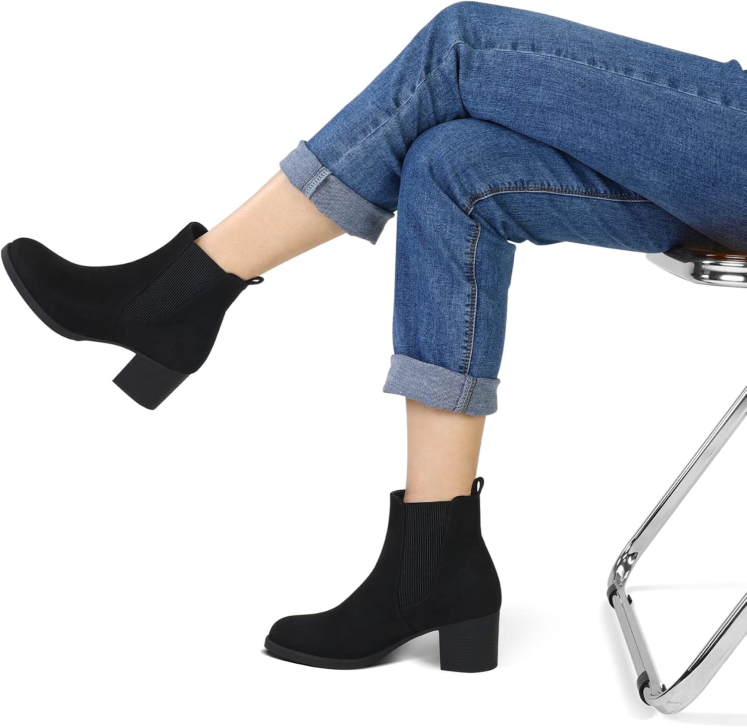 COASIS Women's Chelsea Ankle Boots Chunky Block Heel Slip On Fall Booties image 5