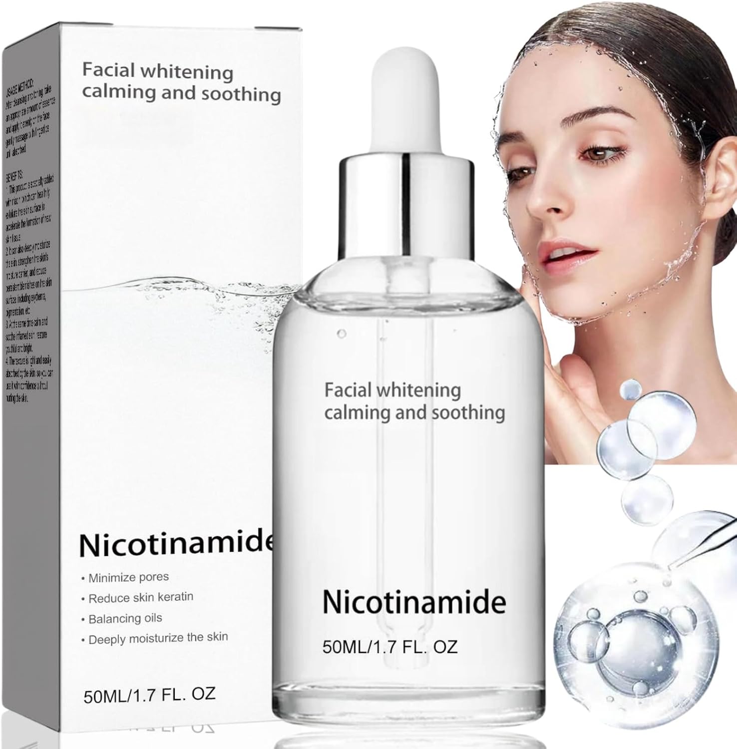 Niacinamide Freckles Removal Serum,Hydrating and Moisturizing Facial Essence,Nicotinamide Serum for Blemishes,Niacinamide Spots Removal Serum,Face Serum for Women,Serums Skincare for Face,Facial Serum