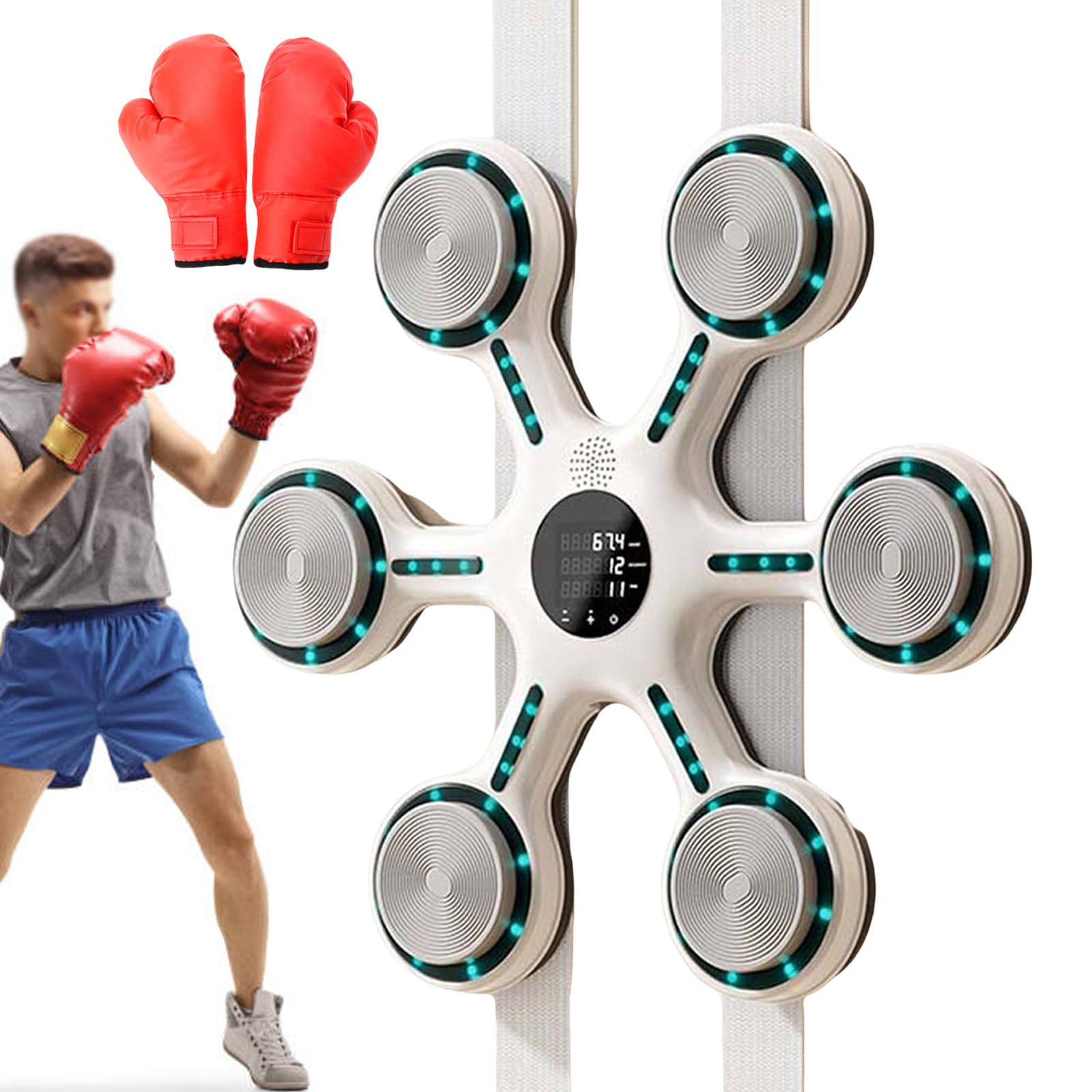 Allenatore da boxe da parete con musica e feedback, velocità regolabile per fitness a casa, allenamento ritmico, interazione genitore-figlio, aumento della concentrazione e della concentrazione