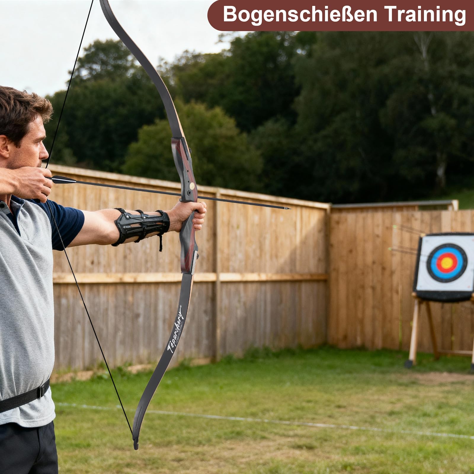 62 Zoll Recurvebogen 20-50lbs toller Einsteigerbogen Anfängerbogen für Erwachsene im Bogensport Bogenschießen