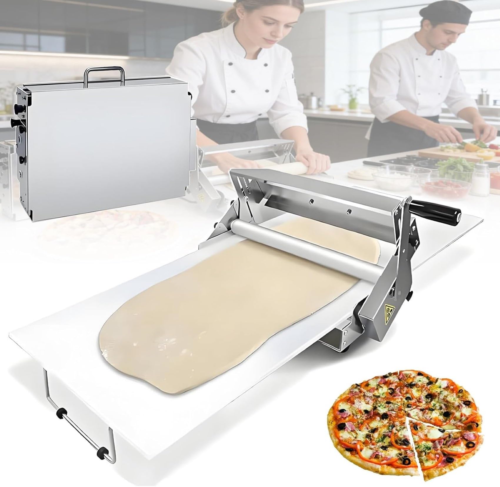 Laminadora manual de acero inoxidable con rodillo regulable de alta precisión 8
