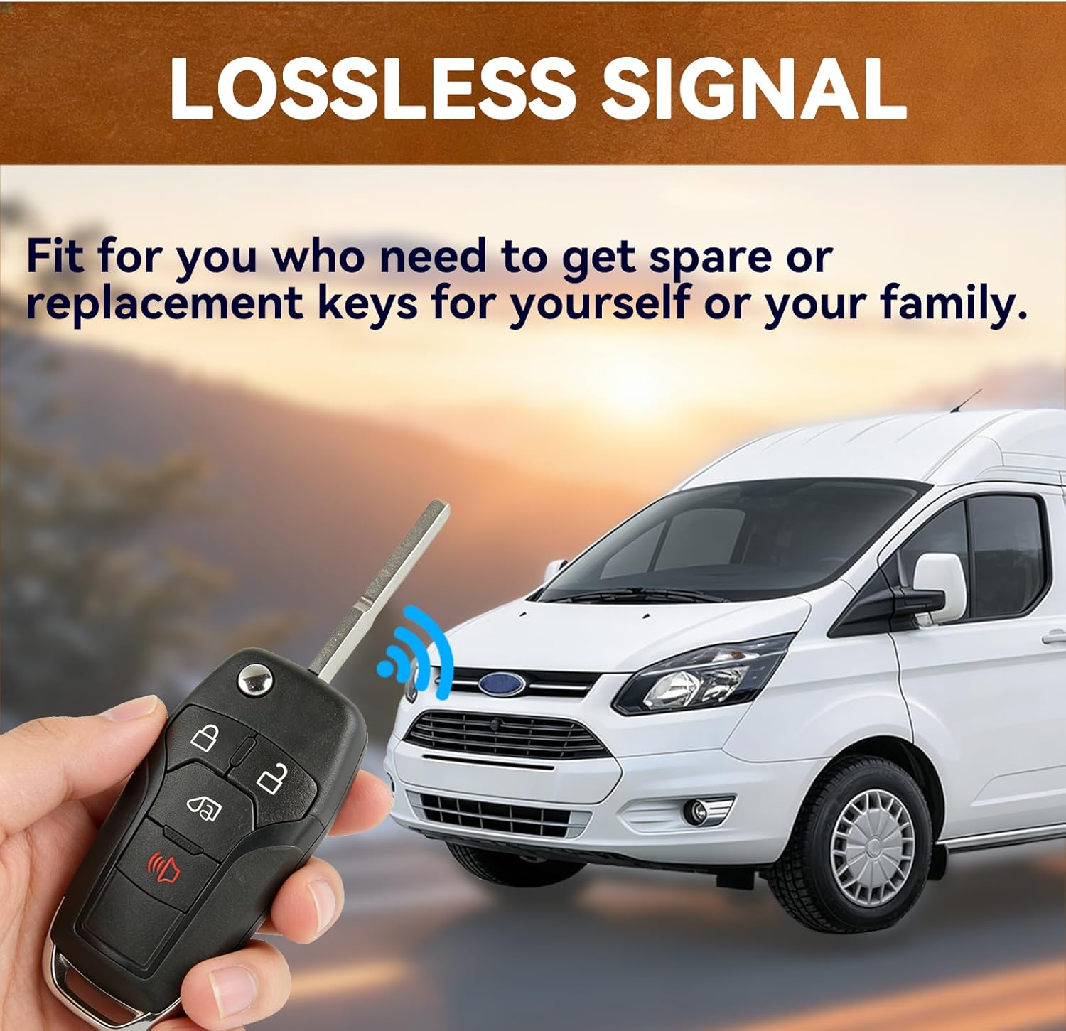 2PCS Flip Key Fob Replacement for Ford Transit 2019 2020 2021 Ford Transit Connect 2019-2023 Keyless Entry Remote Fob N5F-A08TAA 164R8236 164R8281