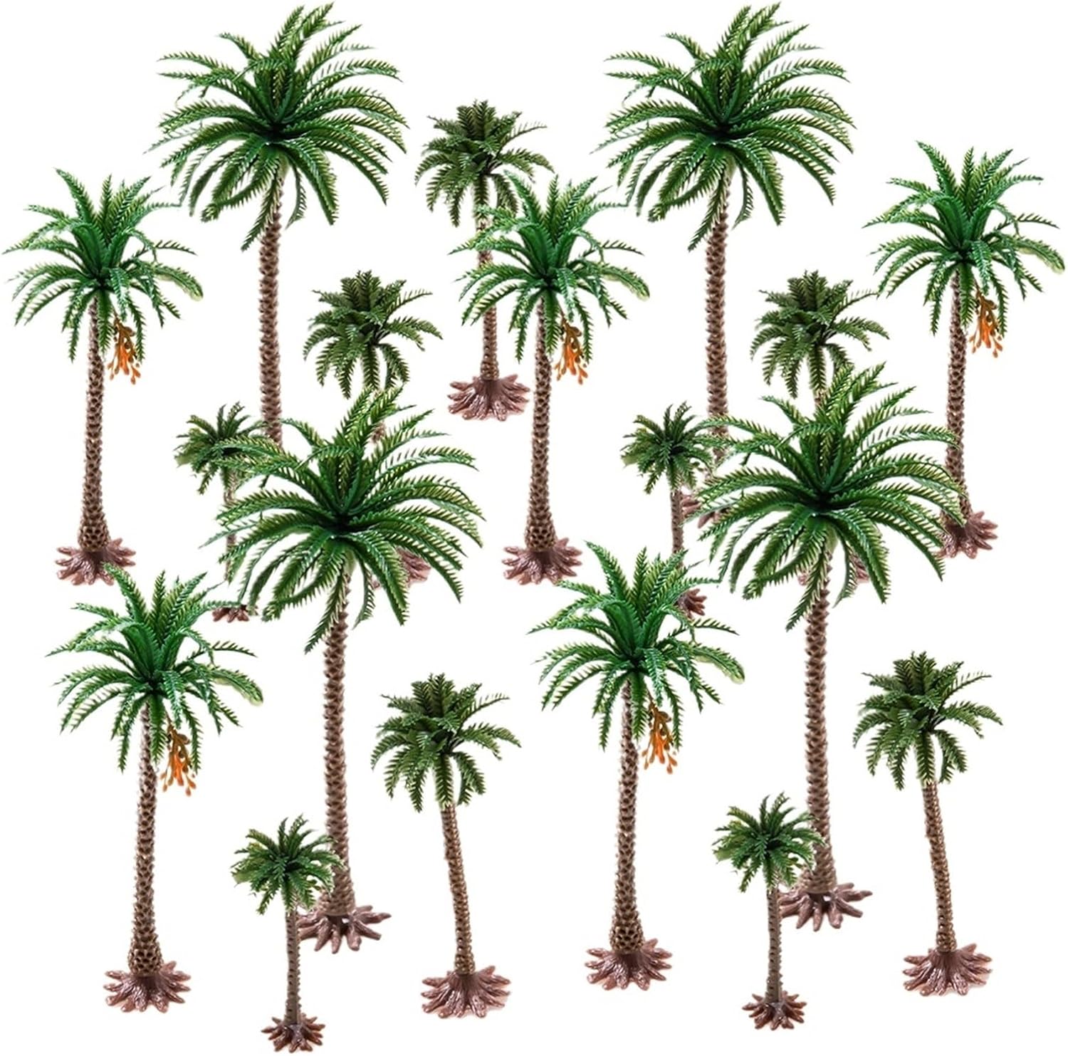 Height 6-15cm Coconut Palm Tree Model DIY Park Rainforest Train Railroad Decoration Building Landscape ature Tree 5Pcs(15cm 5pcs)