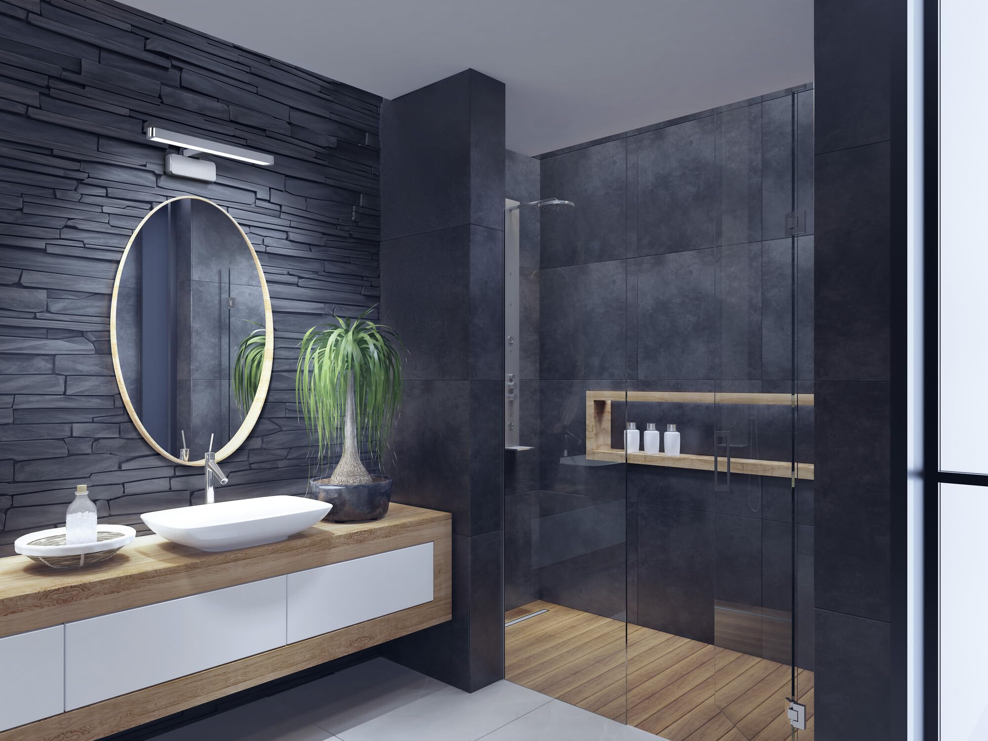LEDVANCE ORBIS DISCO BAGNO SPECCHIO, CHROME, 6W, 720LM, Luce bianca bianca da calda a fredda, controllabile, Montaggio a parete e specchio, Classe protezione IP44, 3000K-4000K