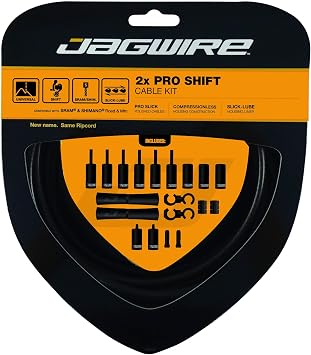 Jagwire - 2X Pro Universal Gear Shift Kit | for Road, MTN and Gravel | Compatible with SRAM and Shimano Gears, Polished Stainless Steel Cables