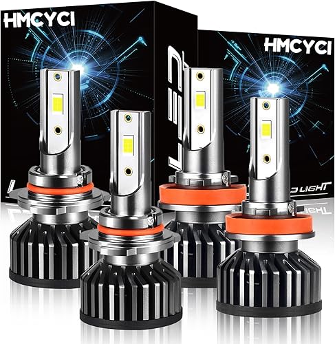 HMCYCI Compatible con Toyota Tundra (2007-2013), combo de bombillas LED para faros delanteros, haz alto 9005 + haz bajo H11, súper brillante blanco