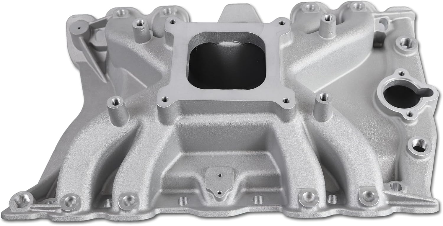SDM-1-147-097 4150 Low rise Small Block Intake Manifold Aluminum Single Plane Compatible with Oldsmobile 400 425 455 1965-76 V8 Engine