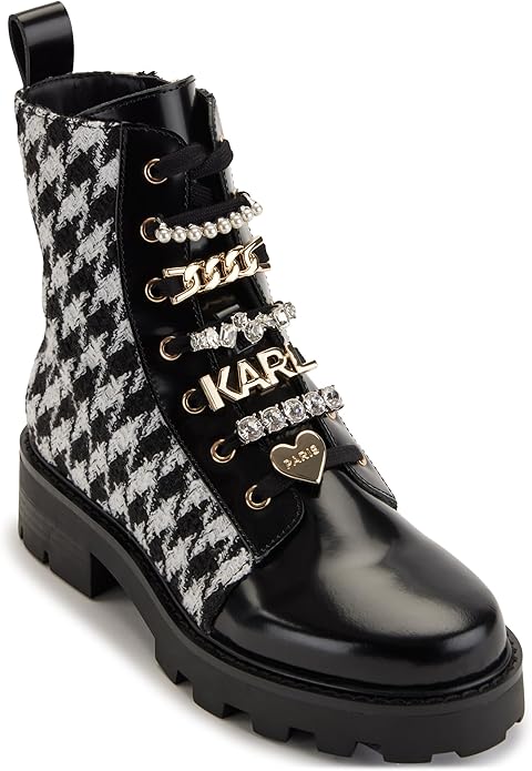 KARL LAGERFELD Women's Mela Platform Combat Boot