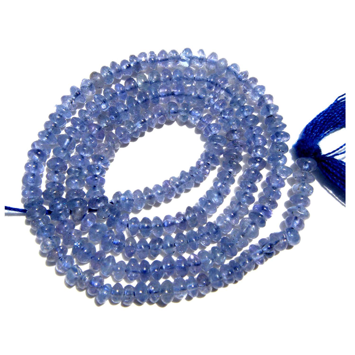 Perles de tanzanite naturelle 2,50-3,50 mm en brin lâche pour création de collier