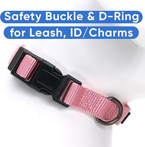 Vista 55 de Pawtitas Collar personalizado para perro, collar de perro pequeño, bordado con nombre, número de teléfono, collar de cachorro, collar ajustable