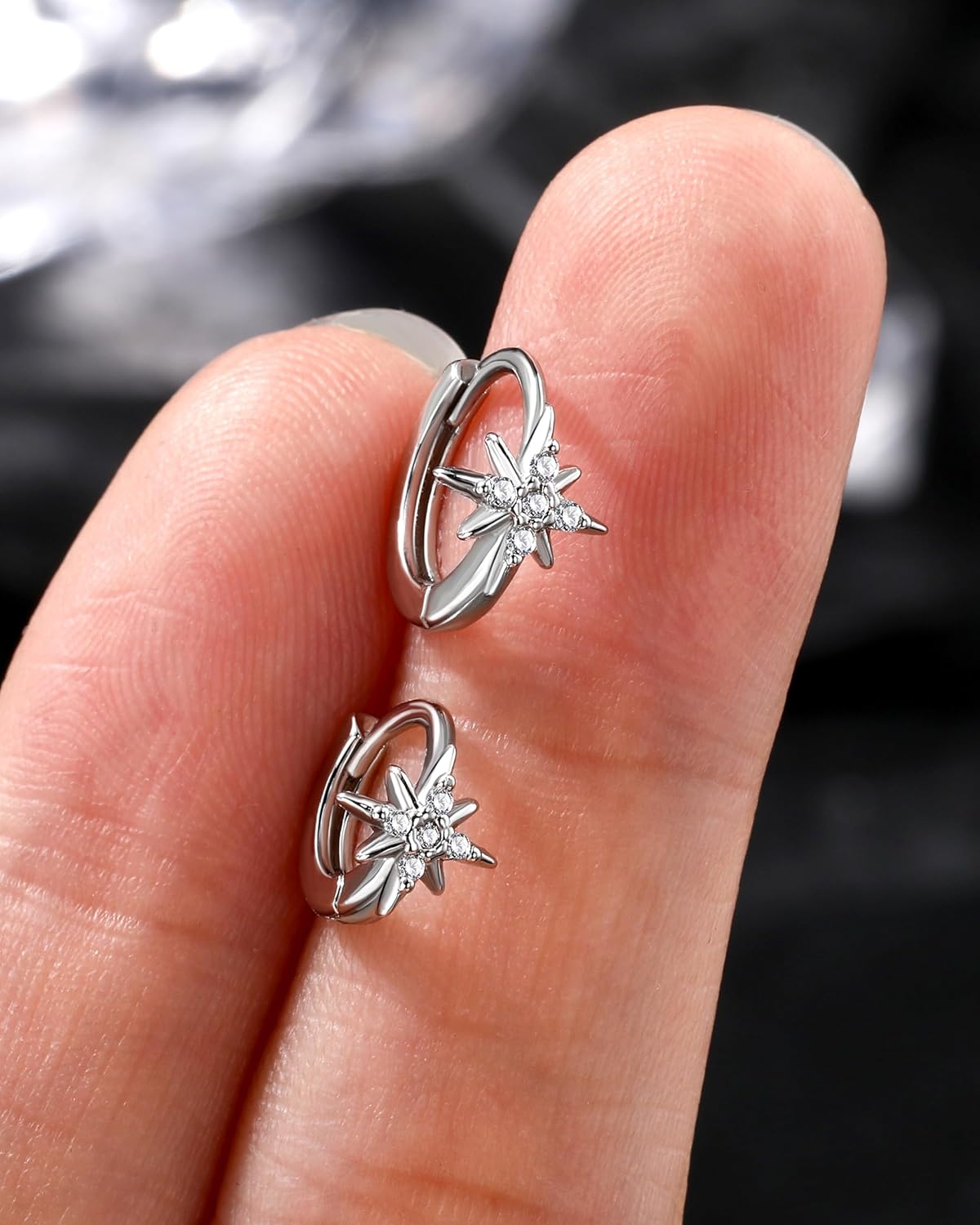 Clicker Rook Earrings, 20G Star Rook Piercing Jewelry, Stainless Steel Helix lobe Earrings Silver/Gold - Image 7