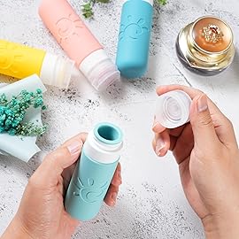 Zafit Travel Bottles for Toiletries, TSA Approved Travel Containers 3oz Leak Proof Travel Tubs Refillable Liquid Travel Accessories for Shampoo Conditioner Lotion Body Wash(Multicolored B)