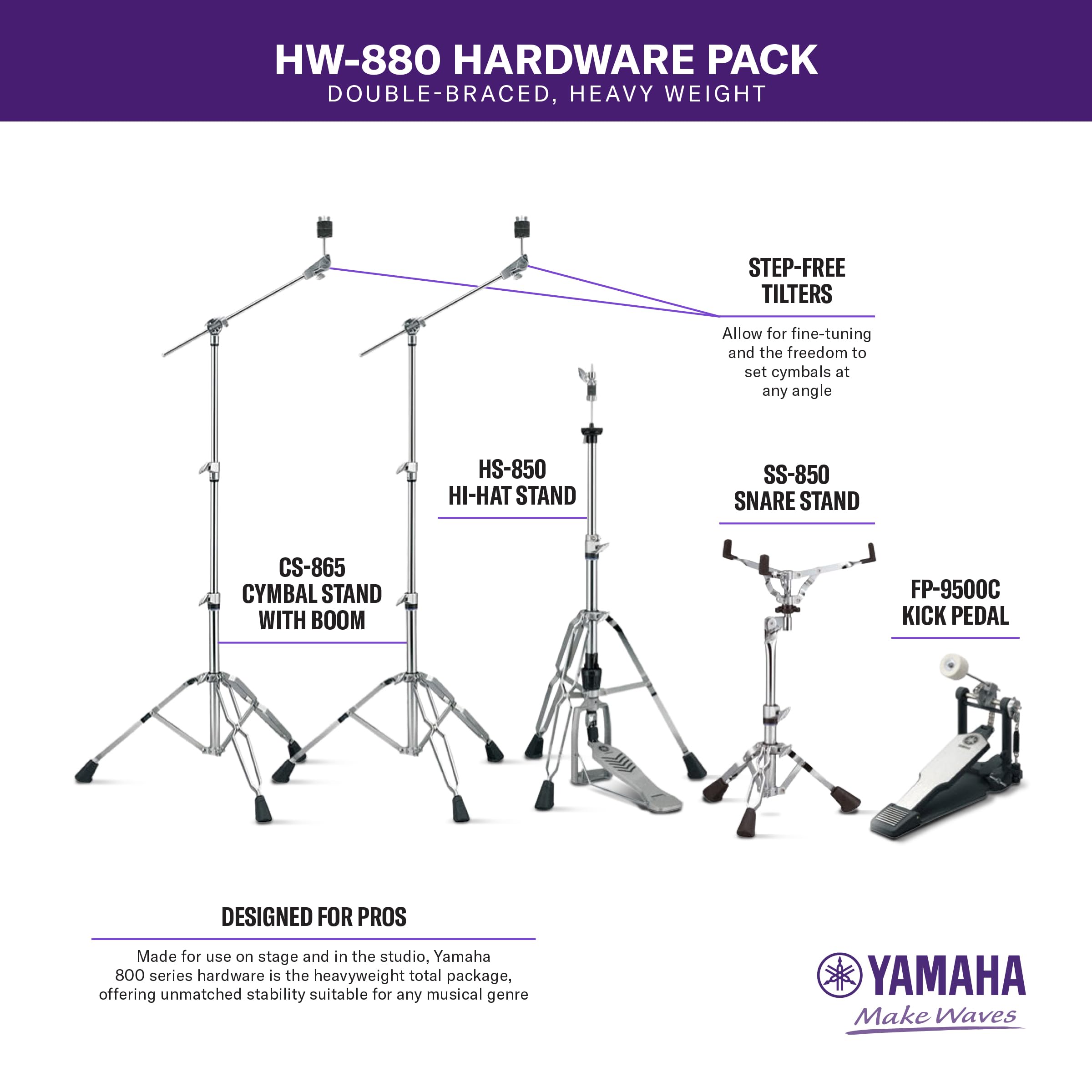 Amazon.com: Yamaha HW-880 800 Series Hardware Pack Cymbal Stand