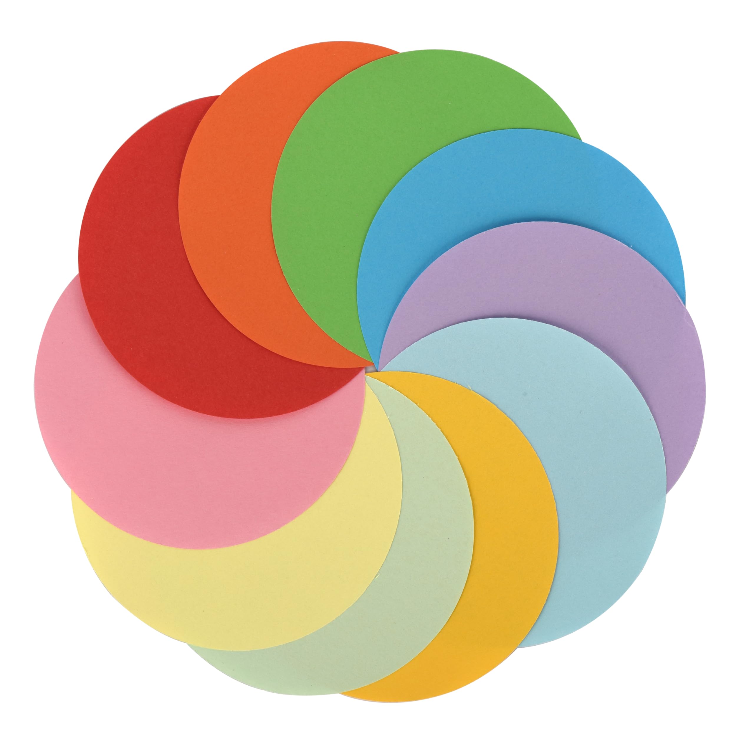 500 Feuilles De Papier Rondes 10 Cm - 10 Couleurs Assorties - Pour Loisirs Créatifs, Déco Scolaire, Cartes & Bricolage Enfant - Lot Économique - 2