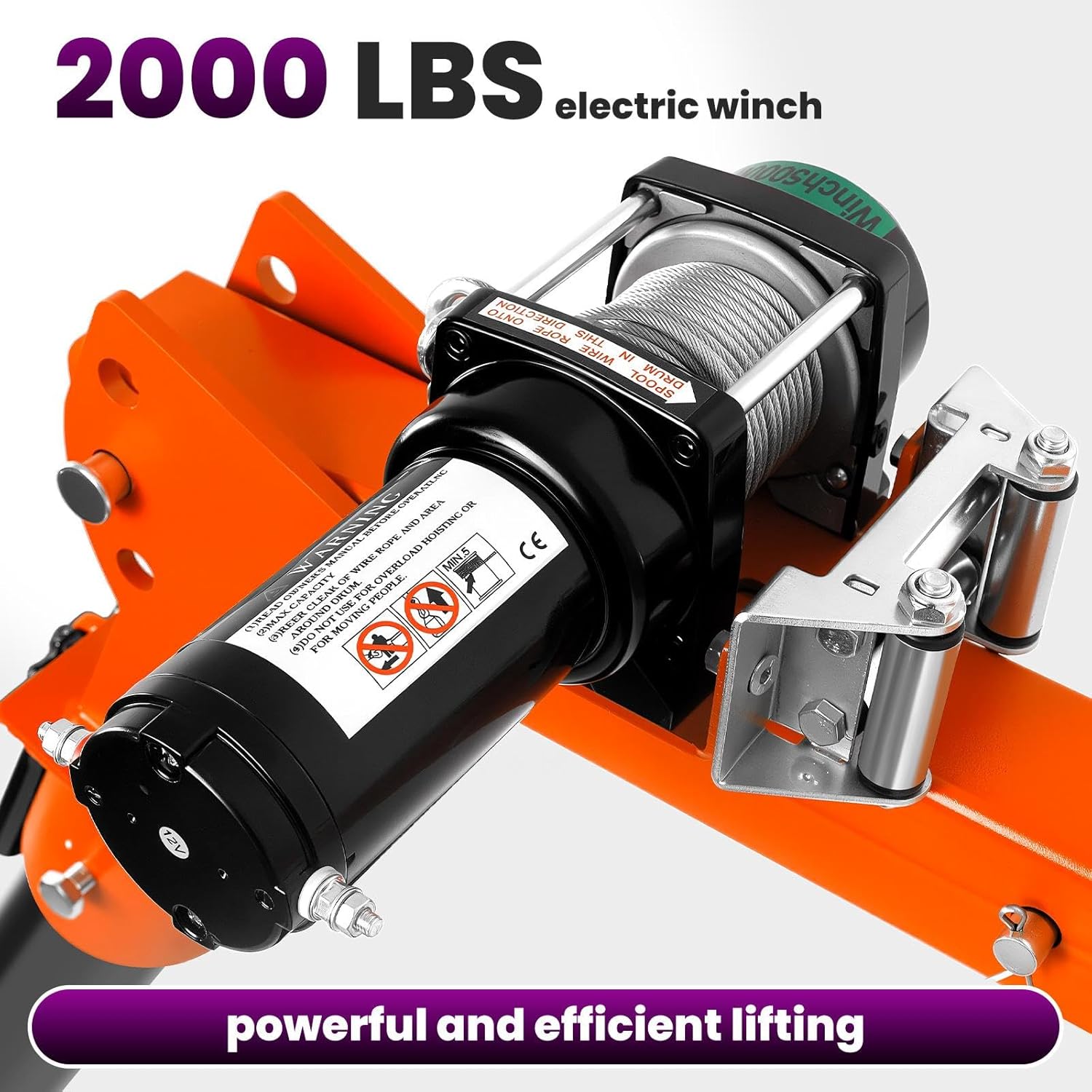 Heavy Duty Truck Crane, 360° Truck Bed Crane, Hitch Crane with 2000LBS Winch, Truck Crane Hoist for Lifting Goods in Factory, Construction